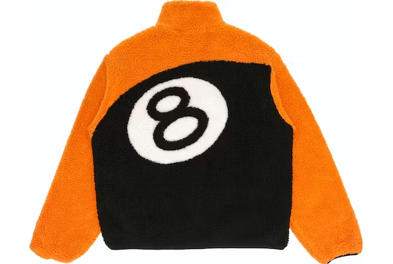 Stussy 8 Ball Sherpa Reversible Jacket – Orange
